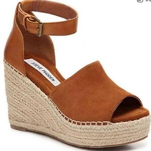 Steve Madden, Jaylen Wedge Sandals in Cognac, 8.5